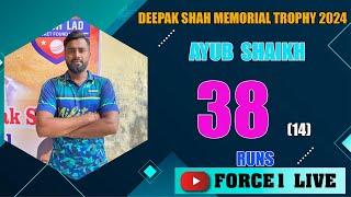 AYUB SHAIKH 38 RUNS 14 BALLforcelive ipl tennisballcricket sports [upl. by Fanning]