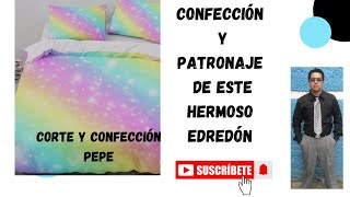 como hacer un edredón de tres piezas solo con recta corte y confección pepe [upl. by Ahcatan]