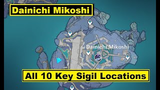 All 10 Key Sigil Locations at Dainichi Mikoshi Enkanomiya  Genshin Impact Guides [upl. by Griffith]