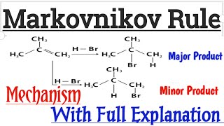 Markovnikov Rule  Class 11 Chemistry  Example  MechanismAddition of Unsymmetrical Alkenes [upl. by Erual117]