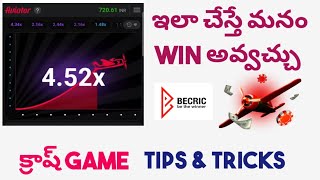 aviator game tips in telugu  crash game in becrip app  flight game tips and tricks in telugu [upl. by Neelehtak]