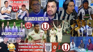 REACCIONES DE LA PRENSA E HINCHAS DE ALIANZA A ALIANZA LIMA 02 UNIVERSITARIO CAMPEÓN DE PERÚ [upl. by Ecirtaeb53]