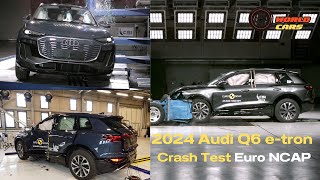 New Audi Q6 e tron 2024 Crash Test Euro NCAP  5 Starts Rating worldcars [upl. by Aziaf]