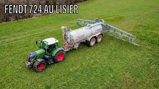 🇫🇷 Épandage de lisier 2023 avec un Fendt 724 amp Tonne à lisier pichon 20500L pendillards 13m 🚜 [upl. by Eerehs]