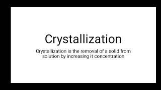 Crystallization Grade 11 Chemistry [upl. by Derron64]