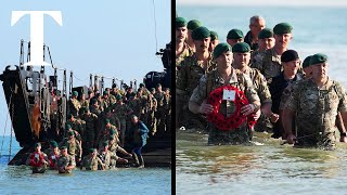 Royal Marines stage DDay landing on Normandy beach [upl. by Anaeed]