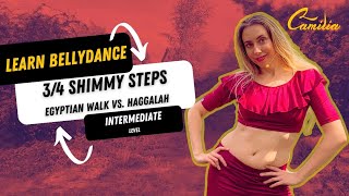 Master the Haggalah Step vs Egyptian Walk 🔥 Intermediate Bellydance Tutorial by Camilia💃✨34 shimmy [upl. by Akiemat63]