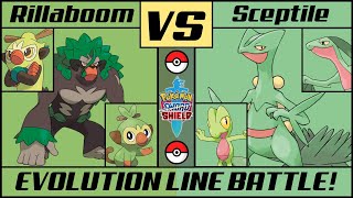 RILLABOOM vs SCEPTILE  Evolution Line Battle [upl. by Anib561]