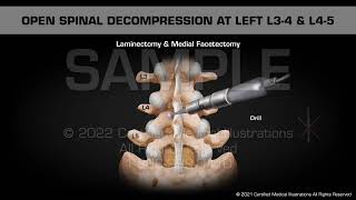 Open Spinal Decompression at Left L34 amp L45 [upl. by Eetak]