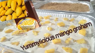 Easy way of making Mango grahams mangodessert [upl. by Enajiram]