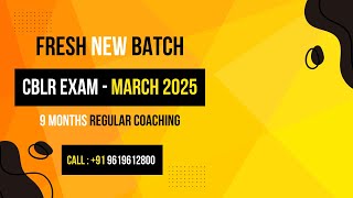 Regular Online Batch I CBLR Exam 2025 I 6th May 2024 I Prof Rajesh Tayal [upl. by Olimreh917]