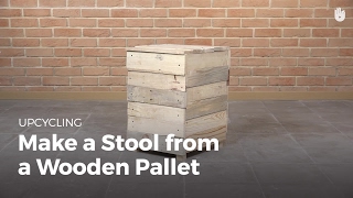 DIY Pallet Projects Wooden Stool 2  Upcycling [upl. by Anavoig]