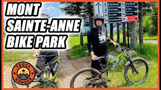 MontSainteAnne Downhill bike park in Quebec [upl. by Drud935]