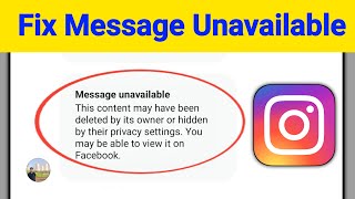 How To Fix Instagram Message Unavailable Problem Message Unavailable On Instagram [upl. by Terag]