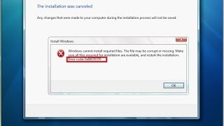 Ошибка при установке Windows 7 Windows не удается установить необходимые файлы 0x80070570 [upl. by Eniamurt]