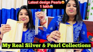 My Real amp Latest Silver amp Pearl Collections😇1lakh Price😱sipramitodiavlogs [upl. by Acinad]