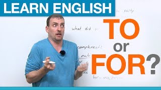 TO or FOR Prepositions in English [upl. by Polivy145]