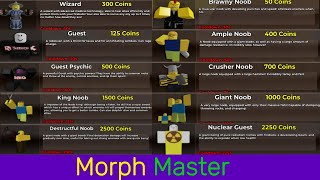 Morph Master all Morphs Showcase  Noobs Vs Zombies Legions [upl. by Schnabel]