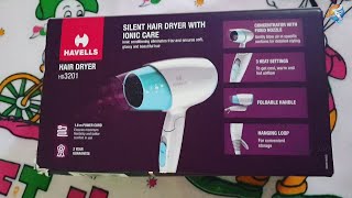 Havells Silent Hair Dryer with Ionic care amp Cool shot Review Havells hairdryer 2023 coolshot [upl. by Adnahsed]