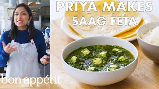 Priya Makes Saag Feta  From the Test Kitchen  Bon Appétit [upl. by Ecreip939]