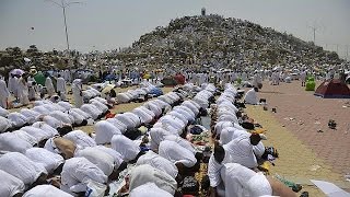 Muslim pilgrims gather at Mount Arafat for Hajjs key moment [upl. by Hak]