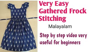 വളരെ എളുപ്പത്തിൽ Gathered frock തയ്യക്കാംfrock frockdesignsforgirls [upl. by Matthei]