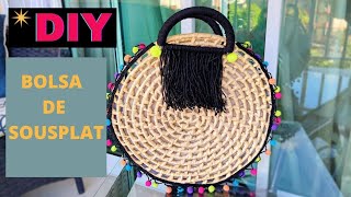 DIY BOLSA DE SOUSPLAT DE PALHA NALVA  FAUSTINO [upl. by Ettelrats]