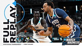 Utah State vs TCU 2024 NCAA mens first round  FULL REPLAY [upl. by Anelegna]