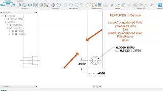 08 Dimensioning Features of Column [upl. by Sabas]