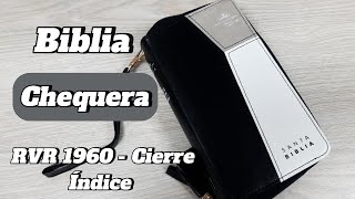 Biblia RVR 1960 Chequera Negro Beige Cierre Indice [upl. by Maibach]