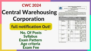 🎯 New Job for Agriculture Students  Central Warehousing Corporation 2024  Best Jobs  Watch Now [upl. by Joost]