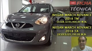 NISSAN MARCH ADVANCE 2018  FICHA TECNICA [upl. by Laurene]