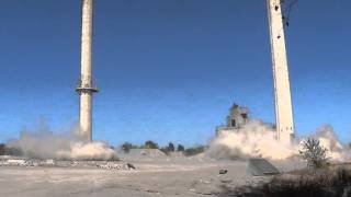 Dykon Demolition Blasting  LaFarge Smoke Stacks  KS 1 [upl. by Alard344]