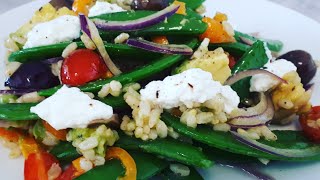 Brown rice salad with Home made Ricotta Cheese simply Rosie❤ [upl. by Milissent]