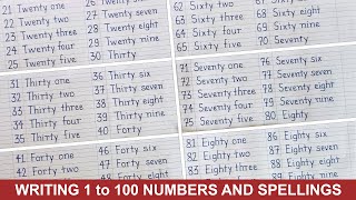 1 to 100 spelling in English  Writing one to hundred number names  1 se 100 tak spelling [upl. by Egiedan]