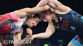 USAs Amit Elor UPSETS No 1 Tosun Cavusoglu advances to womens freestyle QFs  Paris Olympics [upl. by Isolt]