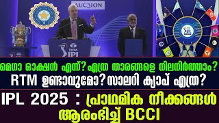 IPL 2025  പ്രാഥമിക നീക്കങ്ങൾ ആരംഭിച്ച് BCCI  IPL Mega Auction [upl. by Aserat]