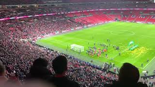 Liverpool Fans Three Little Birds Wembley League Cup Final 2024 [upl. by Fawcette]