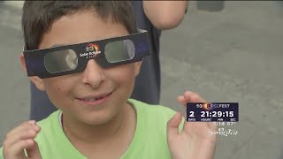 Hundreds Descend On Dilworth Park To Snag A Free Pair Of CBS3 Eclipse Glasses [upl. by Lyall]