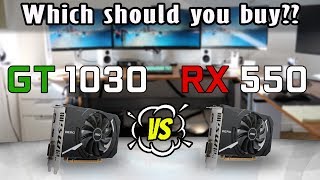 GT 1030 vs RX 550 Which is Faster Side by Side comparison [upl. by Anig88]