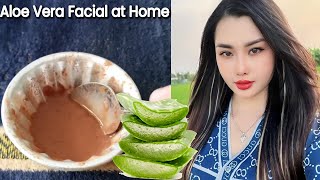 2 Steps Aloe Vera Facial at home Get Clear Glowing and Spotless Skin Bright Skin [upl. by Ihcas]