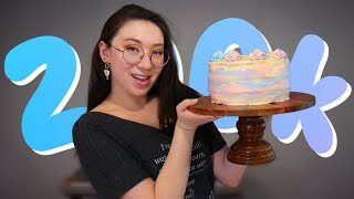 ASMR 🎂 Baking and eating a cake for 200k subscribers 🍰 200k Subs Celebration [upl. by Oirasec]