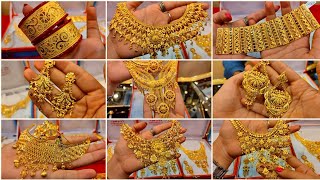 30 gram মধ্যে mantasa earrings necklace bala under 1lakh gold design with pricekarjewelleryhouse [upl. by Onitnatsnoc]