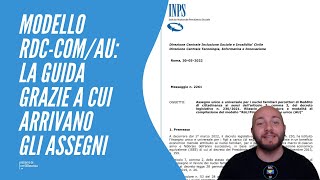 Modello RDCcomAU e pagamenti assegni Reddito di cittadinanzaLa guidai casi particolari INPS [upl. by Razaile]