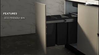 Ozone Kitchen Pullout Waste Bin Stop pull and dispose with ease for a tidier kitchen experience [upl. by Victorie]