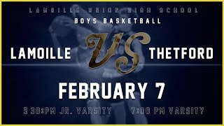 Lamoille vs Thetford  JVV High School Boys Basketball🏀2724 [upl. by Kokaras]