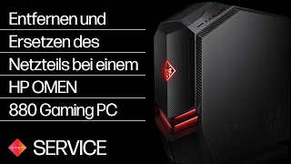 Entfernen und Ersetzen des Netzteils bei einem HP OMEN 880 Gaming PC  HP Support [upl. by Heyra]