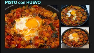 PISTO con HUEVO Pisto receta fácil con champiñones y huevo Como hacer Pisto 🧅🍄🥒🥕🍆🌶️ [upl. by Menell]