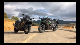 Kawasaki ZZR1400 vs Ninja ZX10R SE  Comparison Review  420hp And No Supervision [upl. by Jahdol]