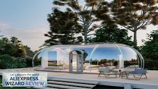 Lucidomes 4x7M Outdoor Air Bubble Camping Clear Hotel Dome Tent Transparent Igloo Review [upl. by Oriaj528]